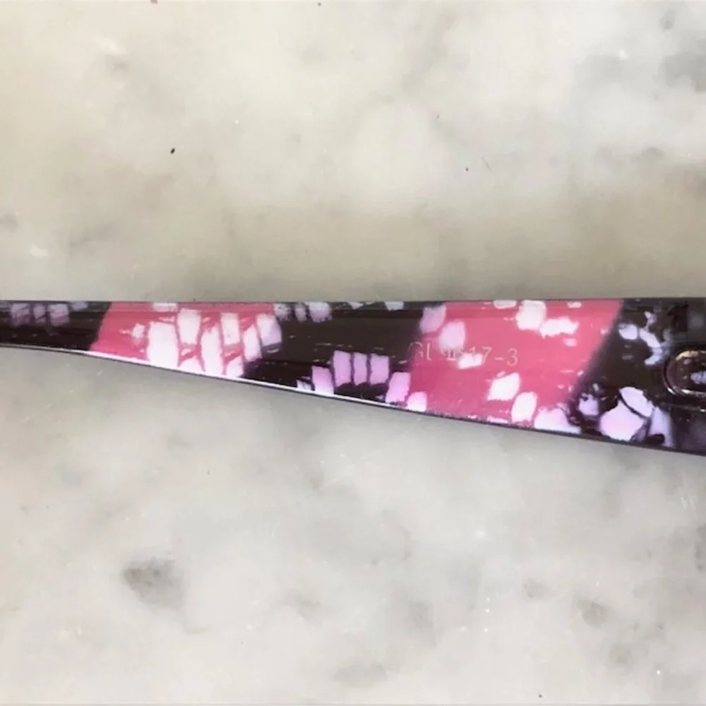 VERSACE Cat Eye Temple Medusa RX Sunglasses Italy Pink White Brown 9617-3